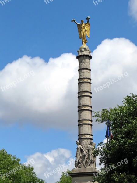 Paris Châtelet Column Fountain Of The Palm Tree Monument