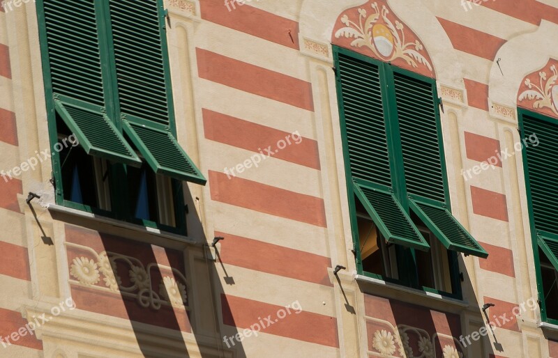 Italy Monterosso Shutters Colorful Houses Windows