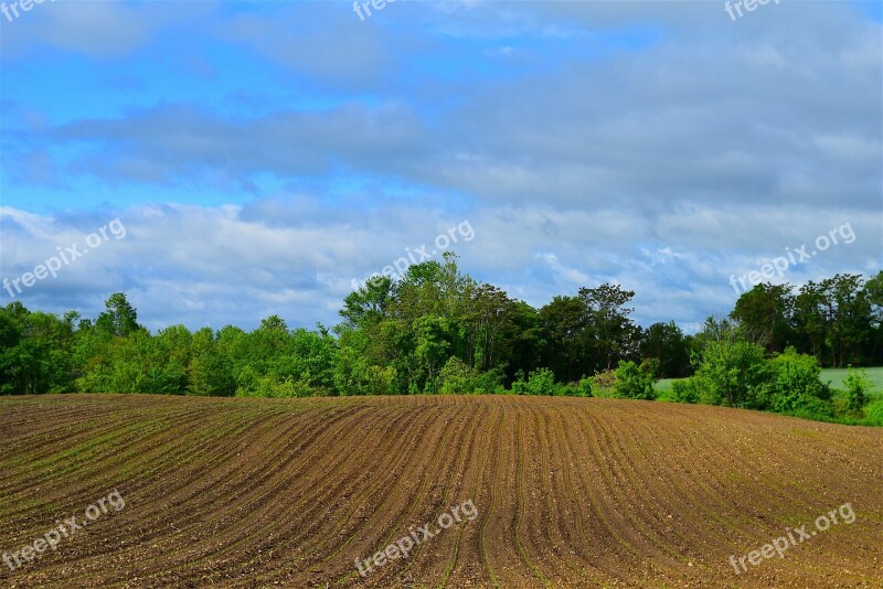 Farmland Spring Planting Nature Rural