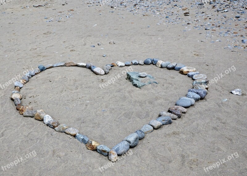 Heart Stone Love Sand Feelings