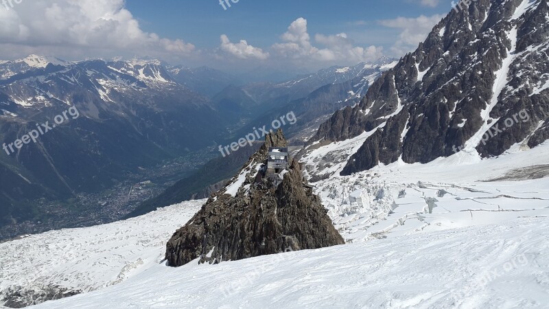 Refuge Des Grands Mulets Chamonix France Hut High-mountain Hut