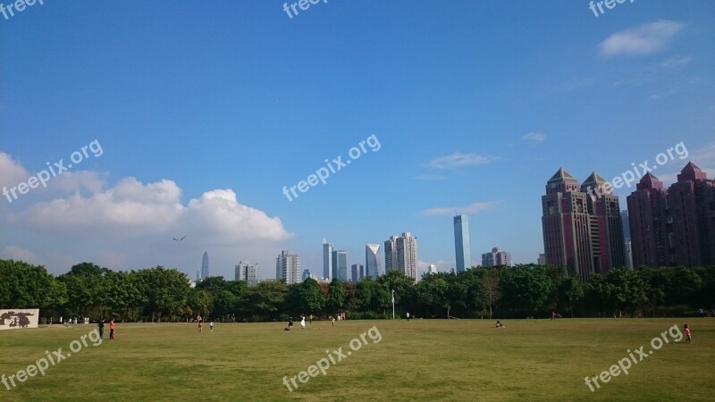 Shenzhen Lawn Blue Sky Free Photos