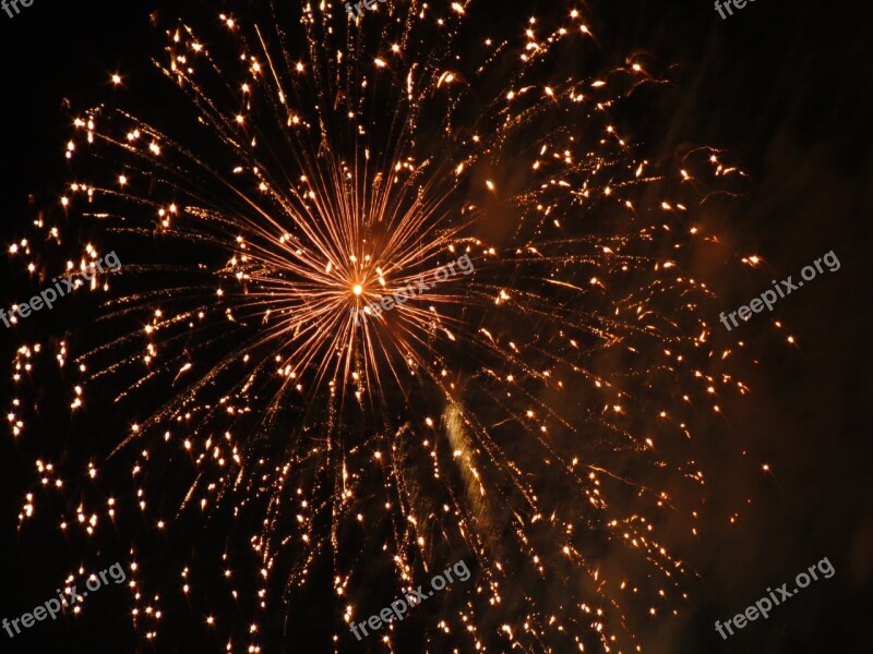 Night Fireworks Colorful Celebration Festive