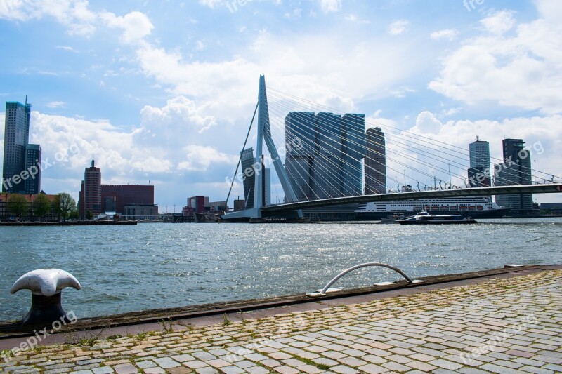 Rotterdam Bridge Architecture Cityscape Netherlands