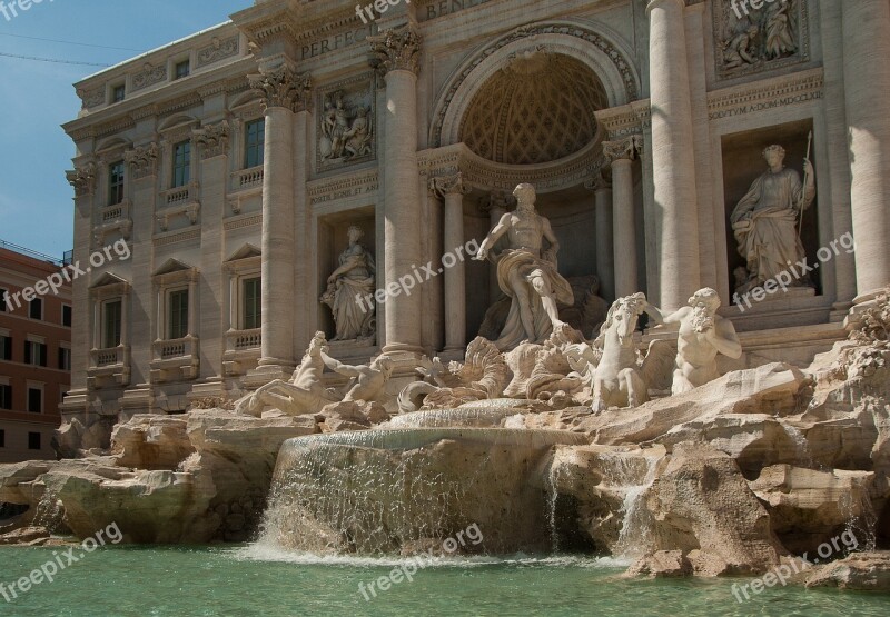 Rome Trevi Fountain Source Palace Free Photos