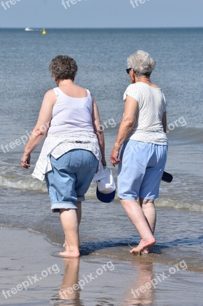 Hiking People Sea Relaxation Women