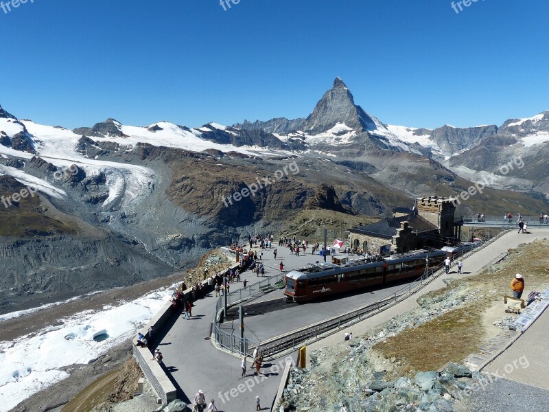 Alpine Mountains Matterhorn Gornergrat Train