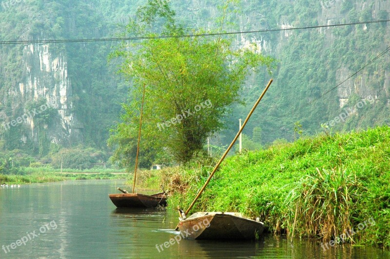 Viet Nam Sampan Halong Bay On Land Free Photos