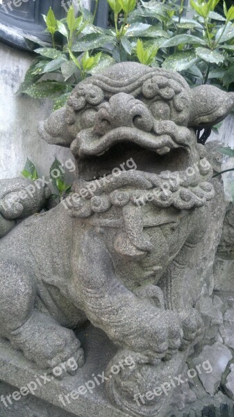 Stone Lion China Wind China Yuyuan Shanghai