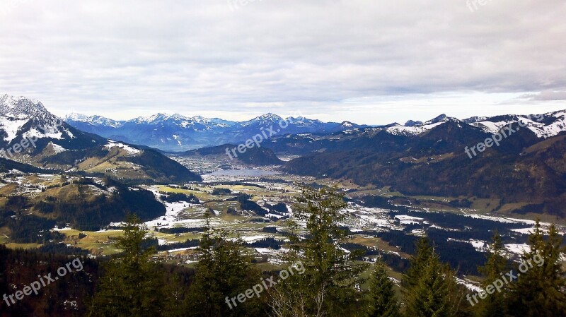 Mountains Austria Kössen Wilderkaiser Snow