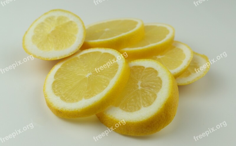 Lemon Lemon Slices Yellow Cut Citrus Fruit