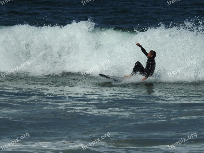 Surfer Surf Ocean Surfing Surfboard