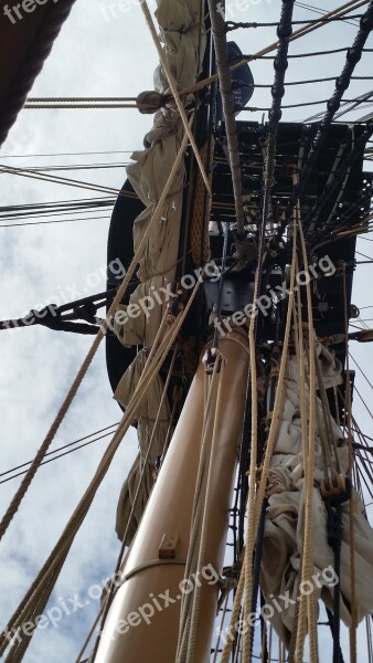 Spar Ship Mast Sail Rigging