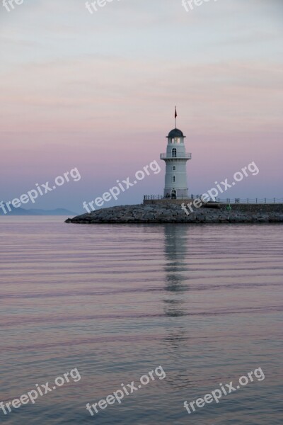 Lantern Lighthouse Landscape Blue Sunset