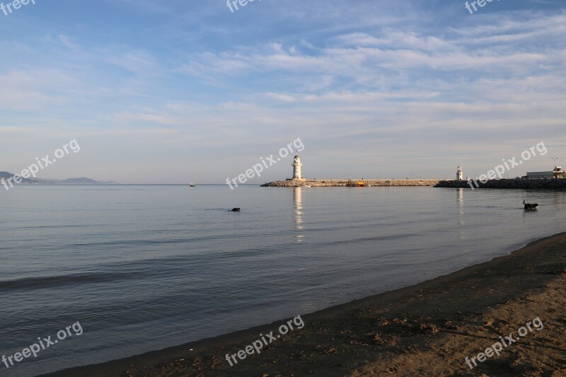 Lantern Lighthouse Landscape Blue Sunset