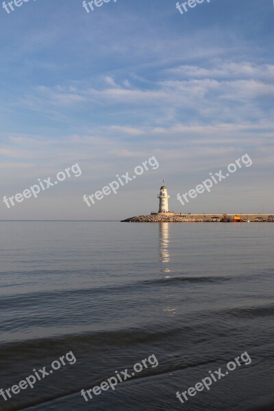 Lantern Lighthouse Landscape Blue Sunset