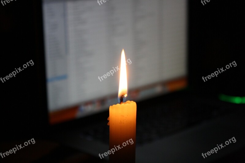 Candle Laptop Computer Low-tech High-tech