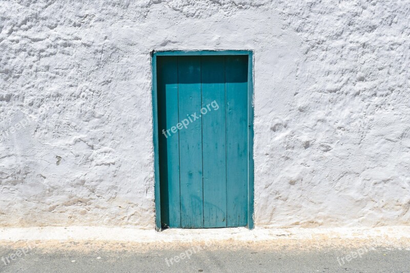 Door Wooden Blue Entrance House