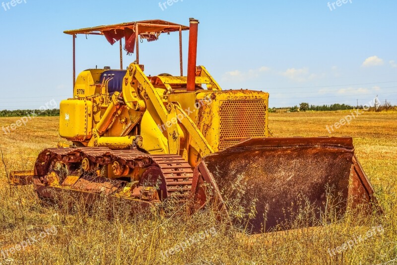 Bulldozer Old Rusty Machinery Vehicle