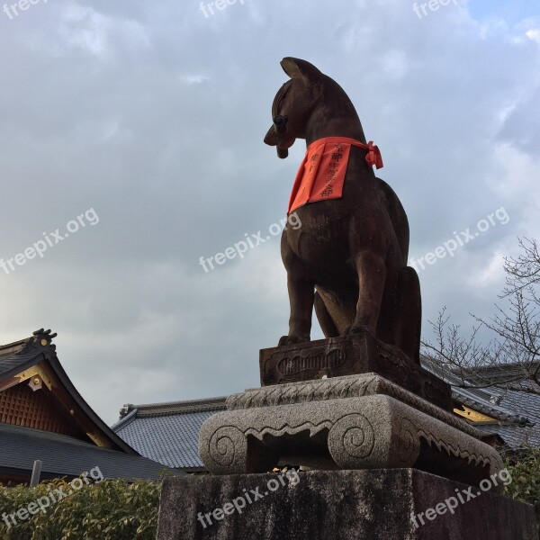 Fushimi Inari Japan Monastery Beast Sculpture