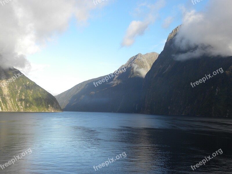 Fjord Fjordland Mountain Landscape Nature