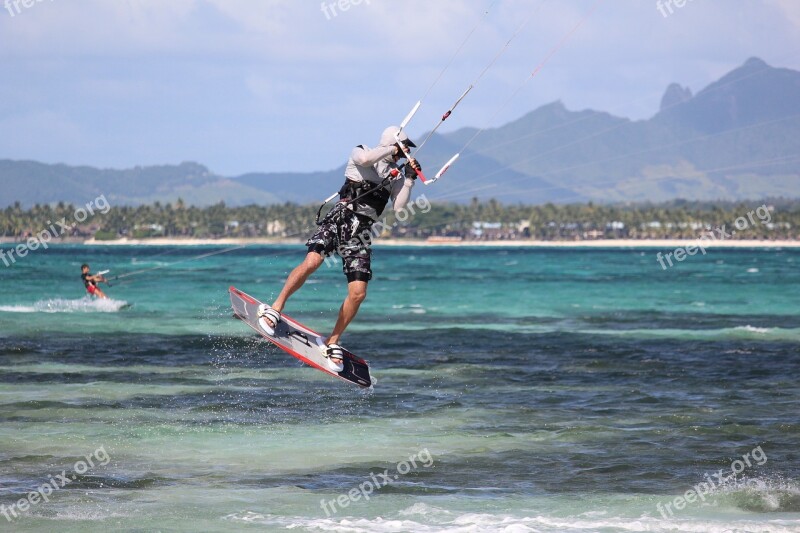 Kite Surfing Water Sea Sky