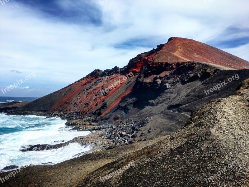 Volcano Lanzarote Canary Landscape Nature