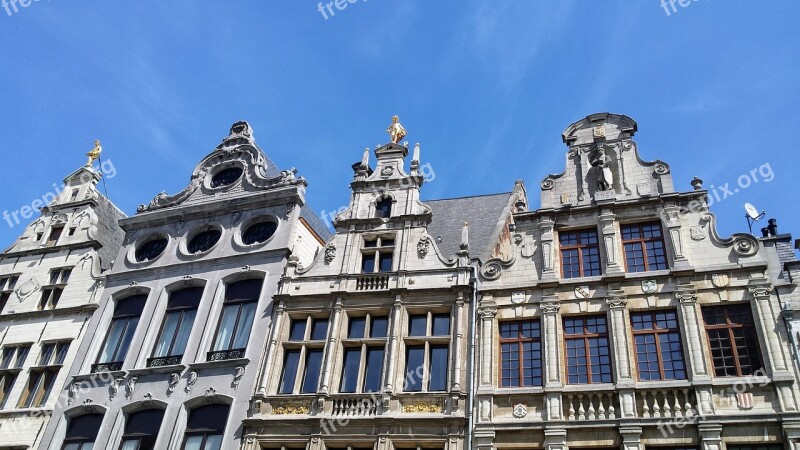 Antwerp Grand Place Facade Old Belgium