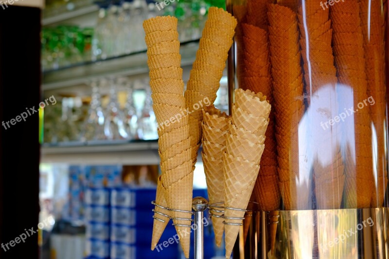 Ice Cream Cones Ice Cream Parlour Ice Summer Sweet