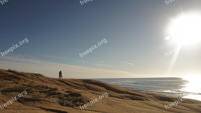 Sea Sunshine Beach Sky Landscape