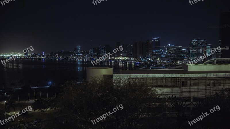 Baia De Luanda Angola Night Free Photos