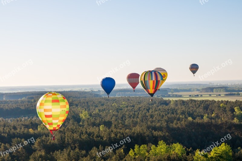 Balloons Flying Colorful Air Sky