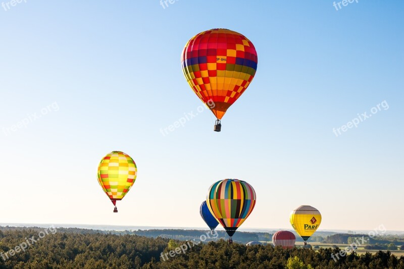 Balloons Flying Colorful Air Sky