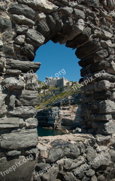 Italy Portovenere Castle Fortress Free Photos