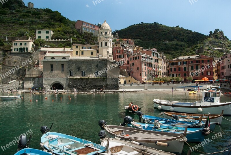 Cinque Terre Vernazza Village Port Free Photos