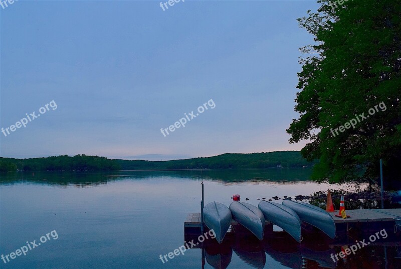 Canoe Dock Water Lake Boat