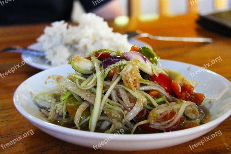 Salad Lao Salad Rice Lunch Luang Prabang