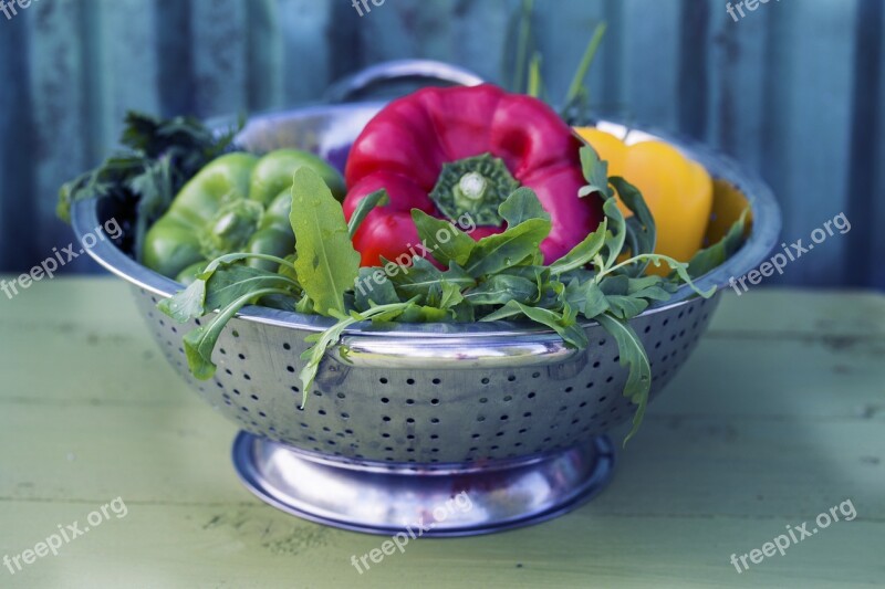 Peppers Colander Vegetables Free Photos