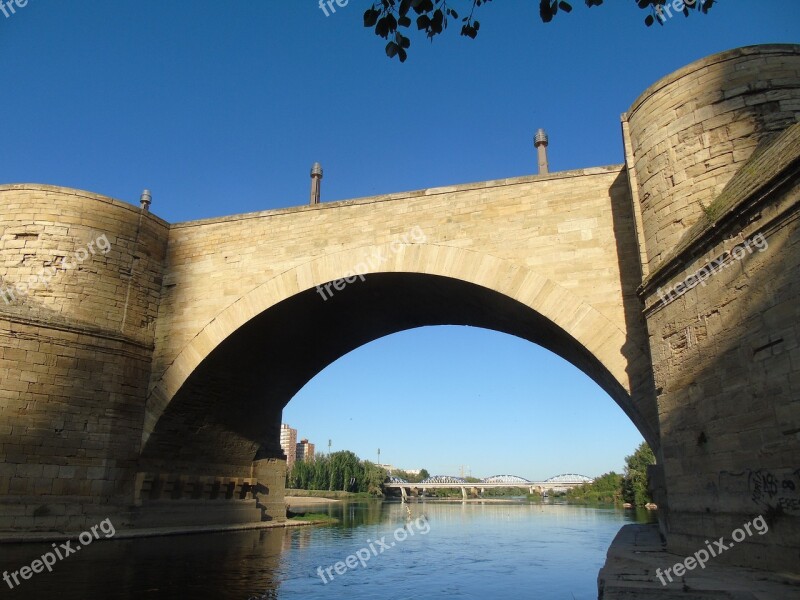 Bridge Ebro Saragossa Water River