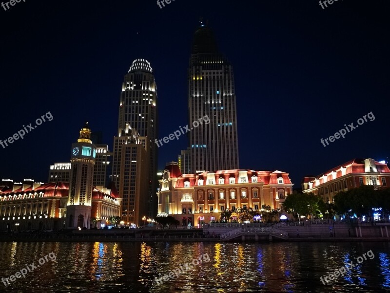 Tianjin Night View Pier Free Photos