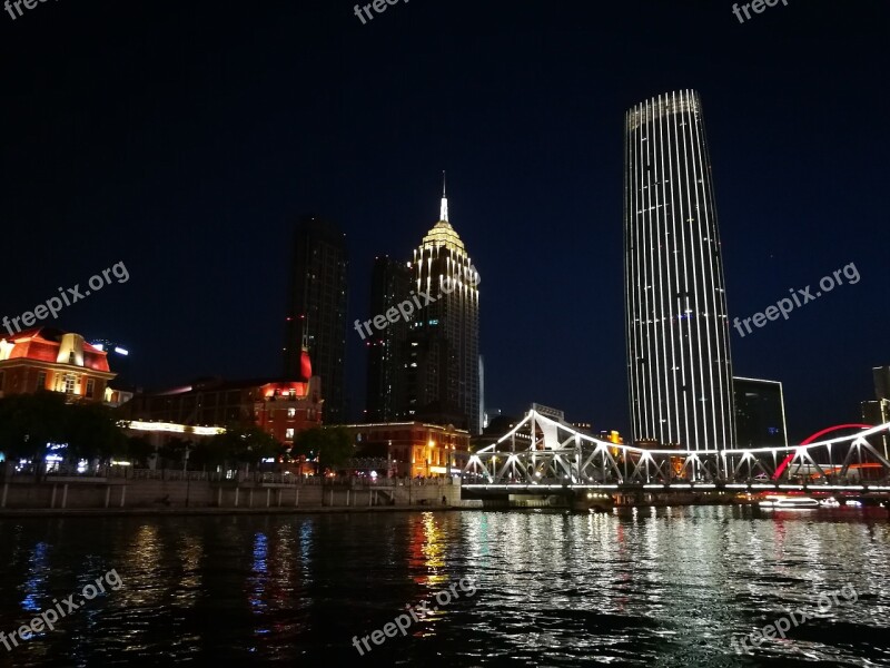 Tianjin Night View Pier Free Photos