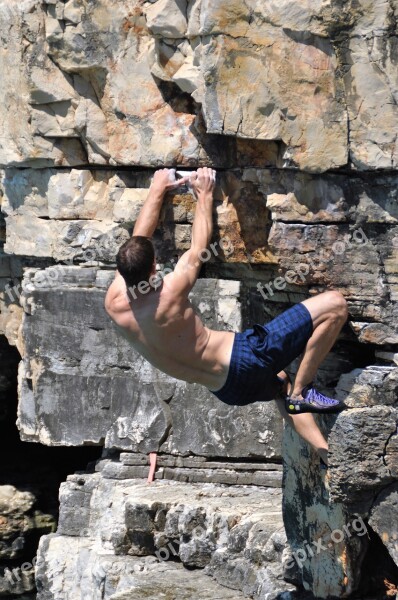 Free Climbing Rock Climb Climber Nature