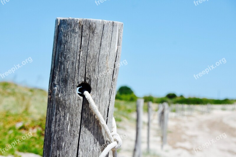 Picket Fence Sand Beach Sea Wood