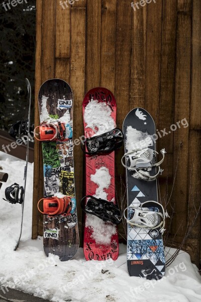 Alpine Scene Snowboards Snow Winter