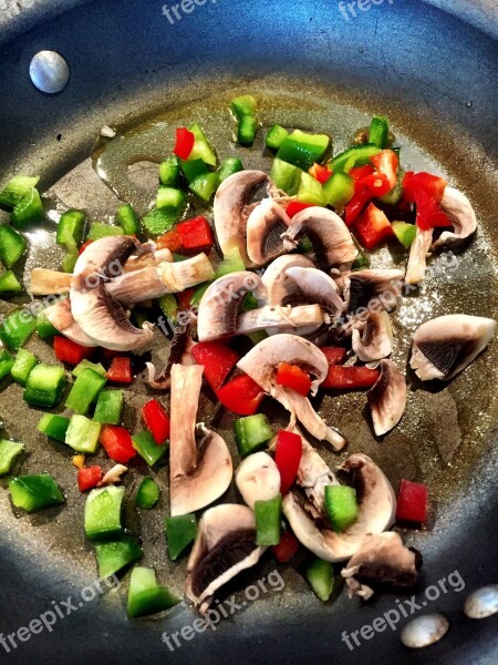 Mushrooms Peppers Stir Fry Healthy Vegan