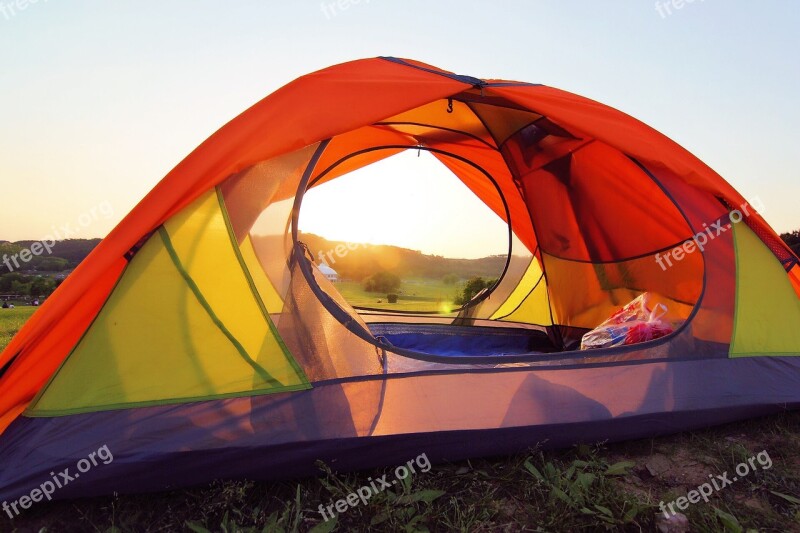 Camping Tent Prairie Free Photos