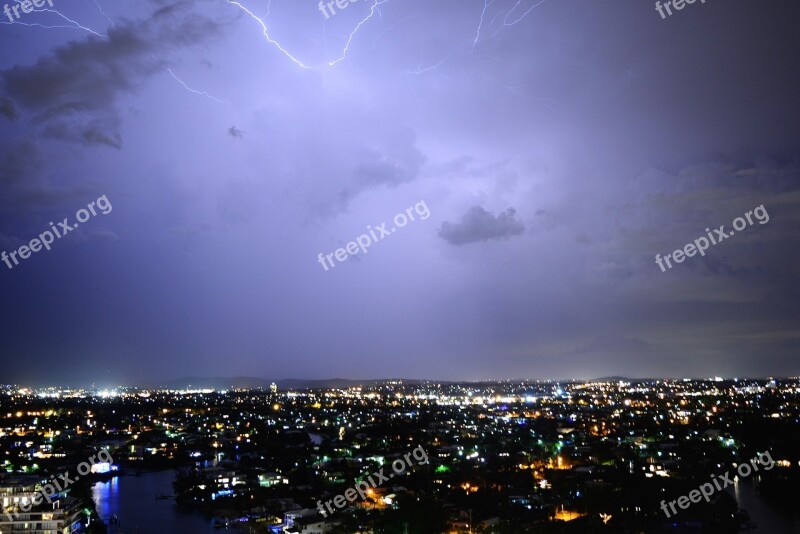 Lightning Electricity Storm Flash Thunderstorm