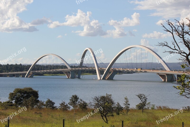 Bridge Brasilia Brazil Landscape Water