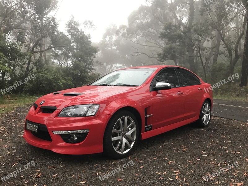 Red Car Holden Hsv Fog