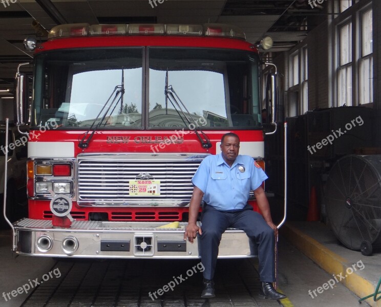 Fire New Orleans Firefighter Fire Truck Fire Fighter